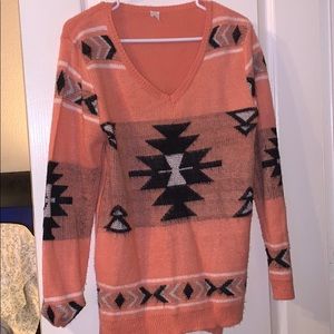 Aztec vneck sweater